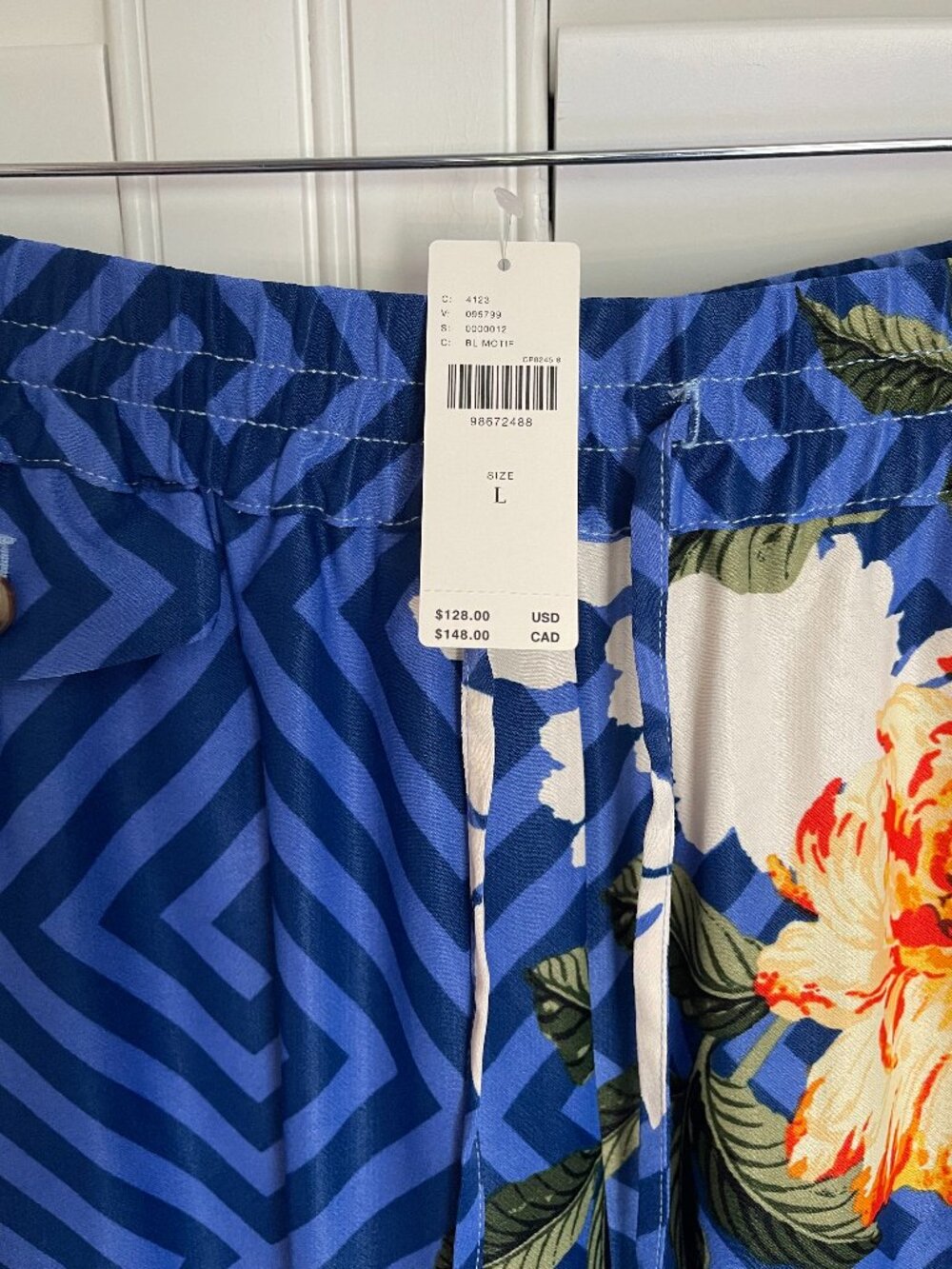 *NWT* Maeve Tropical Straight Leg Pull on Silk Pants Size Large Anthropologie - Picture 8 of 14
